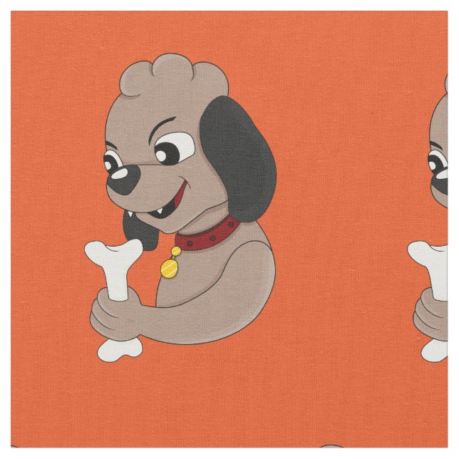 Cute puppy dog cartoon fabric (Close Up)