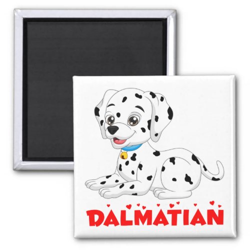 Cute Puppy Dog Cartoon Fire Dog Funny Dalmatian  Magnet