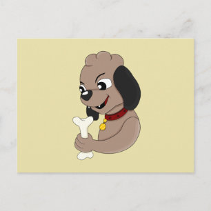 Cute puppy dog cartoon postcard