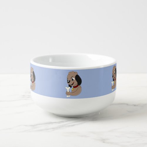 Cute puppy dog cartoon soup mug