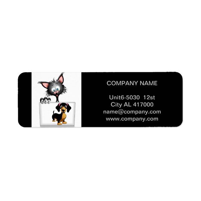 cute puppy dog cat animal hospital veterinarian label (Front)
