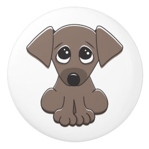 Cute puppy dog ceramic knob