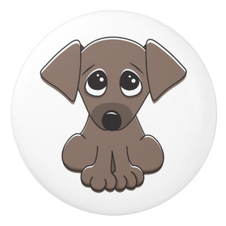 Cute puppy dog ceramic knob