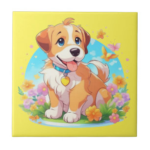 Cute Puppy Dog Ceramic Tile