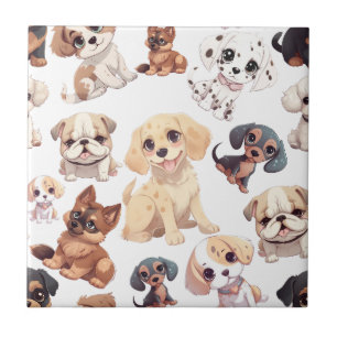 Cute Puppy Dog Ceramic Tile
