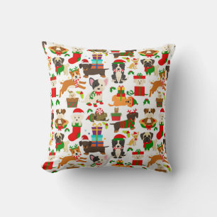 Cute Puppy Dog Christmas Throw Pillow