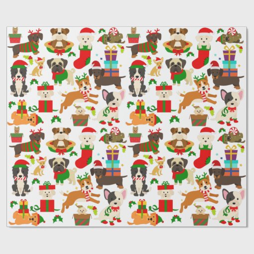 Puppy Christmas Wrapping Paper 