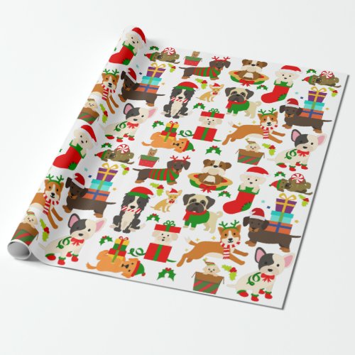 Cute Puppy Dog Christmas Wrapping Paper