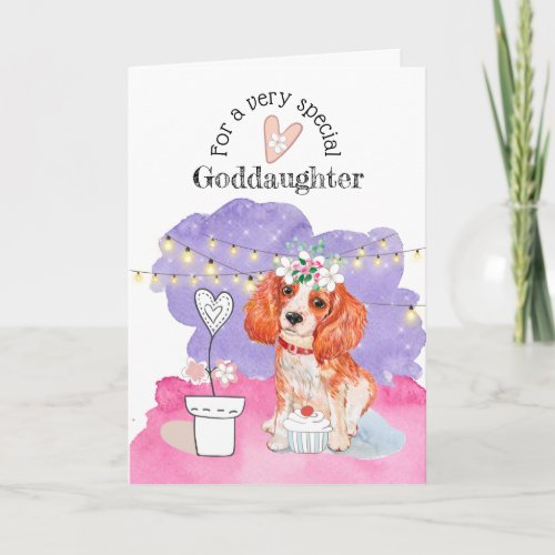 cute puppy dog cupcake string lights goddaughter card