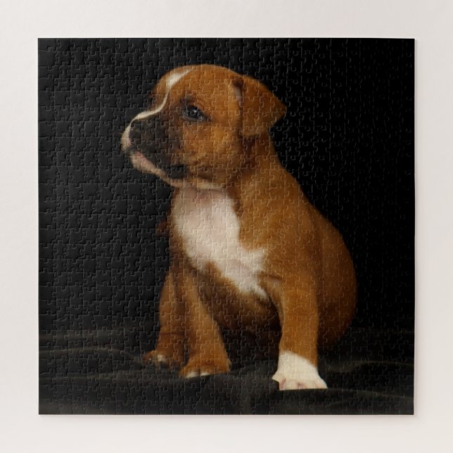 Cute Puppy Dog English Staffordshire Bull Terrier Jigsaw Puzzle (Vertical)