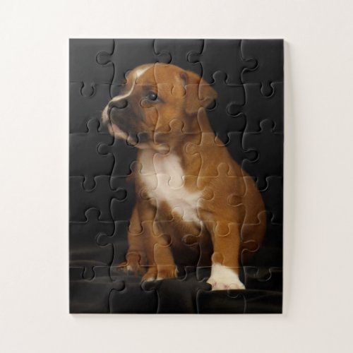 Cute Puppy Dog English Staffordshire Bull Terrier Jigsaw Puzzle