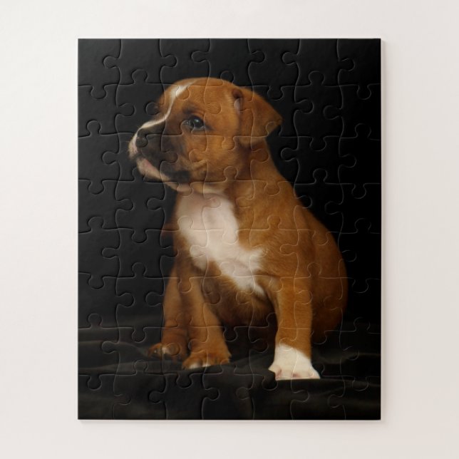 Cute Puppy Dog English Staffordshire Bull Terrier Jigsaw Puzzle (Vertical)