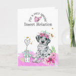 Cute Puppy Dog Floral Heart Birthday Girls Party Card at Zazzle
