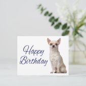 Cute Puppy Dog Funny Chihuahua Birthday  Postcard (Standing Front)