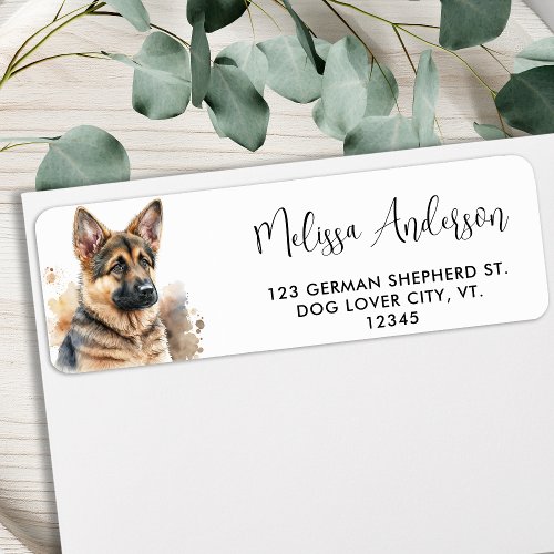 Cute Puppy Dog German Shepherd Return Address Label