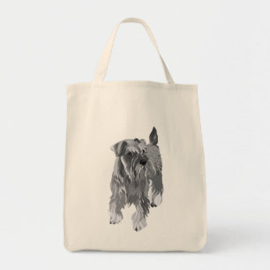 Cute Puppy Dog Gift Watercolor Miniature Schnauzer Tote Bag