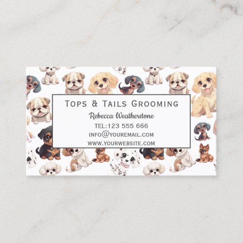 Cute Puppy Dog Grooming  Business Card