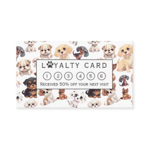 Cute Puppy Dog Grooming  Loyalty Card
