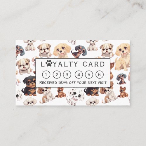 Cute Puppy Dog Grooming  Loyalty Card