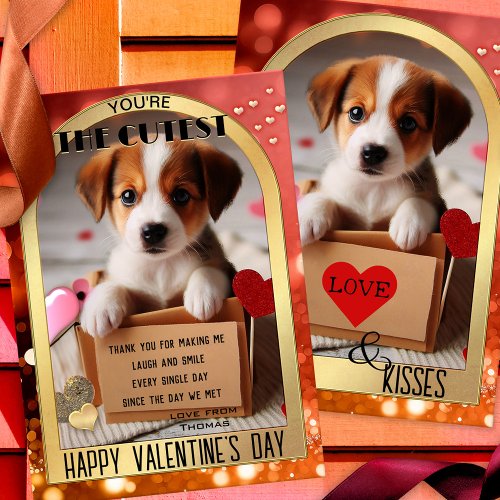 Cute Puppy Dog Happy Valentines Day Card
