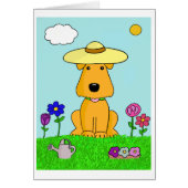 Cute Puppy Dog in the Garden Card (Front)