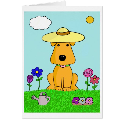 Cute Puppy Dog in the Garden Card (Front)