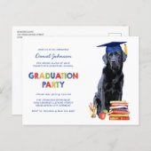 Cute Puppy Dog Kids School Graduation Party Invitation Postcard (Front/Back)