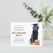 Cute Puppy Dog Kids School Graduation Party Invitation Postcard (Standing Front)