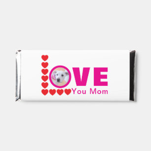 Cute Puppy Dog Love Hearts Valentines Day Hot Pink Hershey Bar Favors