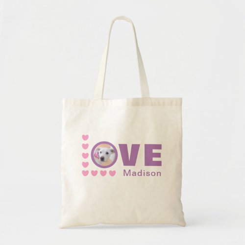 Cute Puppy Dog Love Hearts Valentines Day Lavender Tote Bag
