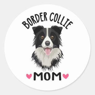 Cute Puppy Dog Lover Black White Border Collie   Classic Round Sticker