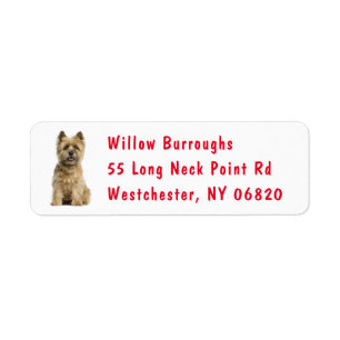 Cute Puppy Dog Lover Cairn Terrier Label