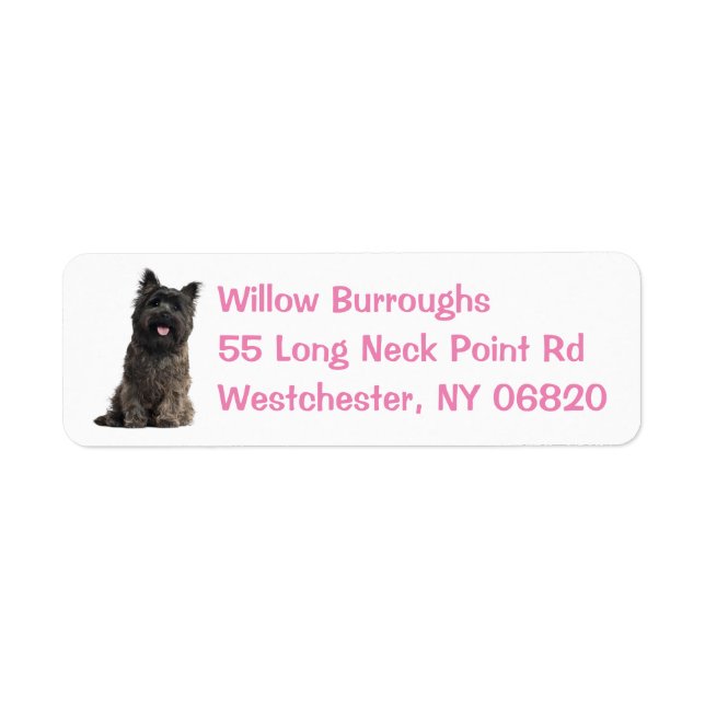 Cute Puppy Dog Lover Cairn Terrier Label (Front)