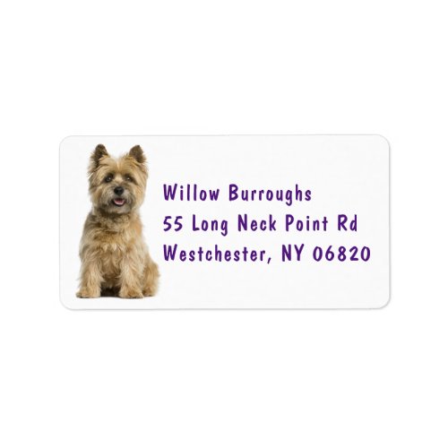Cute Puppy Dog Lover Cairn Terrier Label