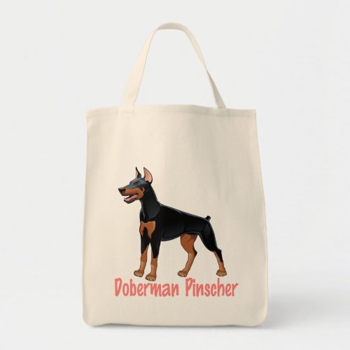 Cute Puppy Dog Lover Cartoon Doberman Pinscher  La Tote Bag