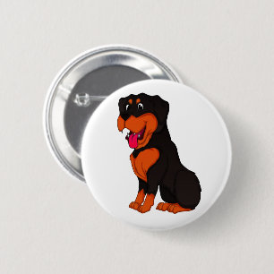 Cute Puppy Dog Lover Cartoon Rottweiler Button