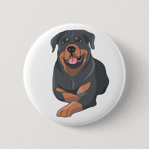 Cute Puppy Dog Lover Cartoon Rottweiler Button