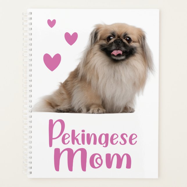 Cute Puppy Dog Lover Mom Gift Pekingese Planner (Front)