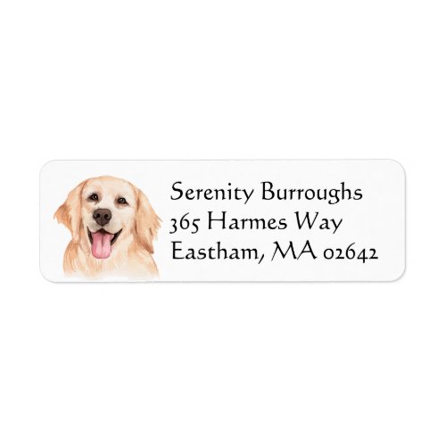 Cute Puppy Dog Lover Watercolor Golden Retriever Label