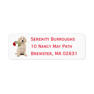 Cute Puppy Dog Lovers Golden Retriever Label