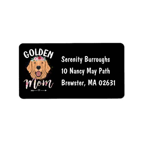 Cute Puppy Dog Mom Black Golden Retriever Label