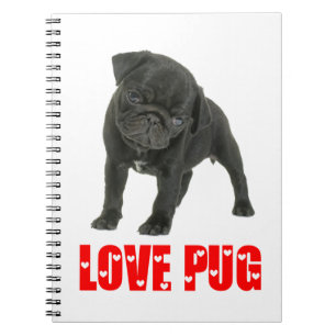 Cute Puppy Dog Mom Gift Love Black Pug Notebook