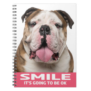 Cute Puppy Dog Mom Motivational English Bulldog Notebook