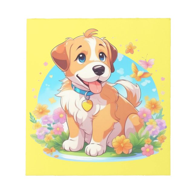 Cute Puppy Dog Notepad (Front)