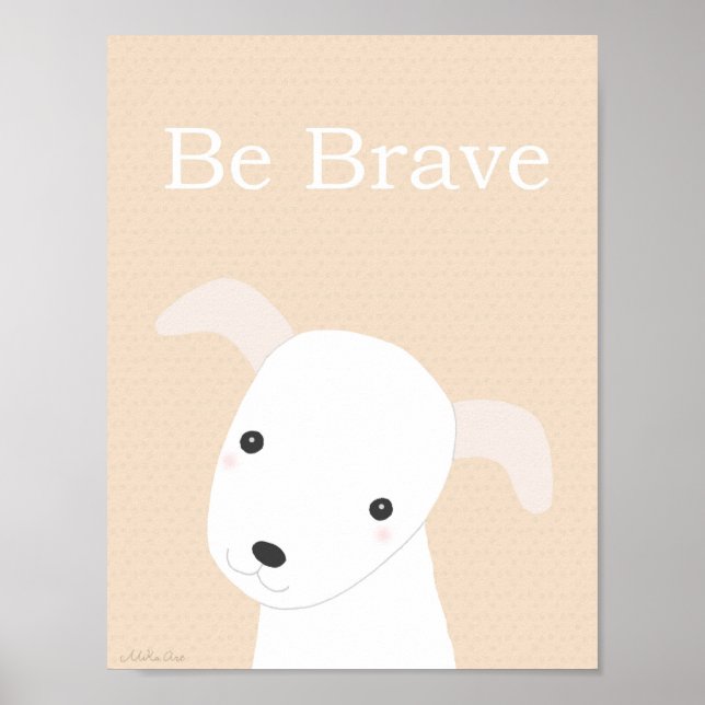 Cute Puppy Dog Nursery Art Print boy Nursery Decor (Front)
