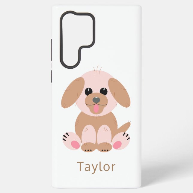 Cute Puppy Dog Pastel Personalized Cartoon Samsung Galaxy Case (Back)
