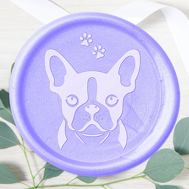 Cute Puppy Dog Paw Prints Pet French Bulldog Wax Seal Stamp (Creator Uploaded)