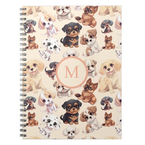 Cute Puppy Dog Peach Notebook