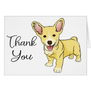 Cute Puppy Dog Pembroke Welsh Corgi Thank You Cards