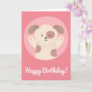Cute Puppy Dog - Personalized Kids Birthday Card